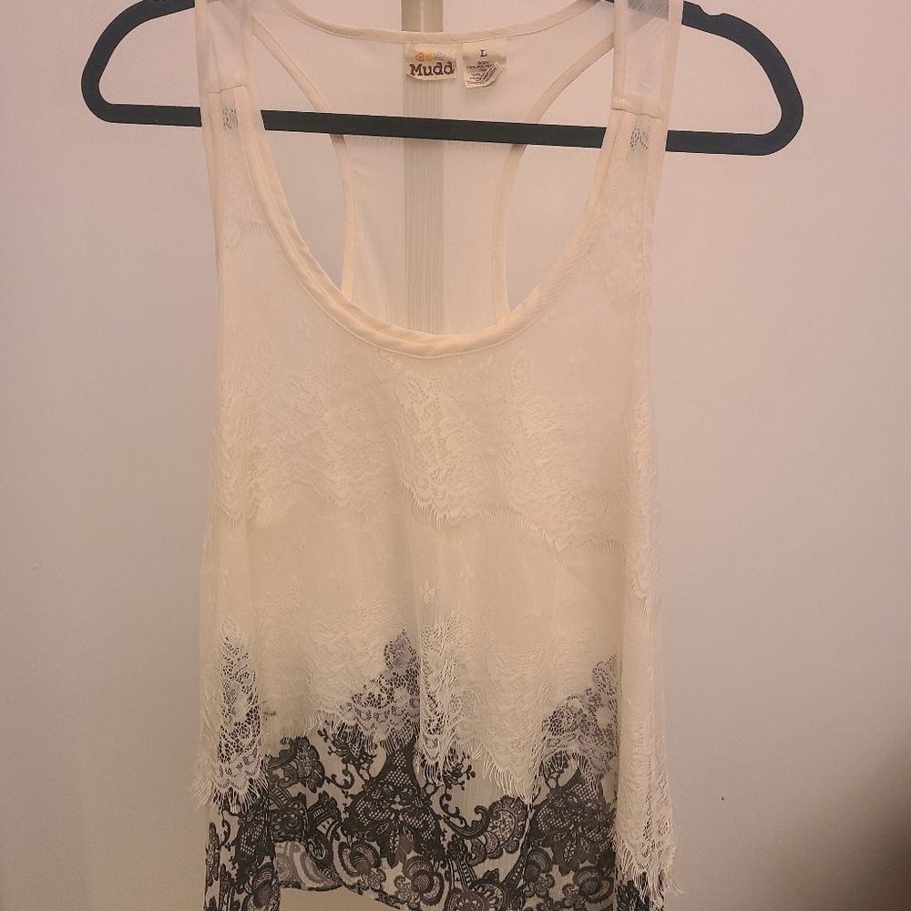 Lacy racerback tank top
